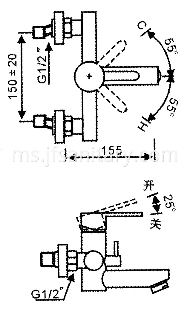 Size Of Bath Mixer And Spout